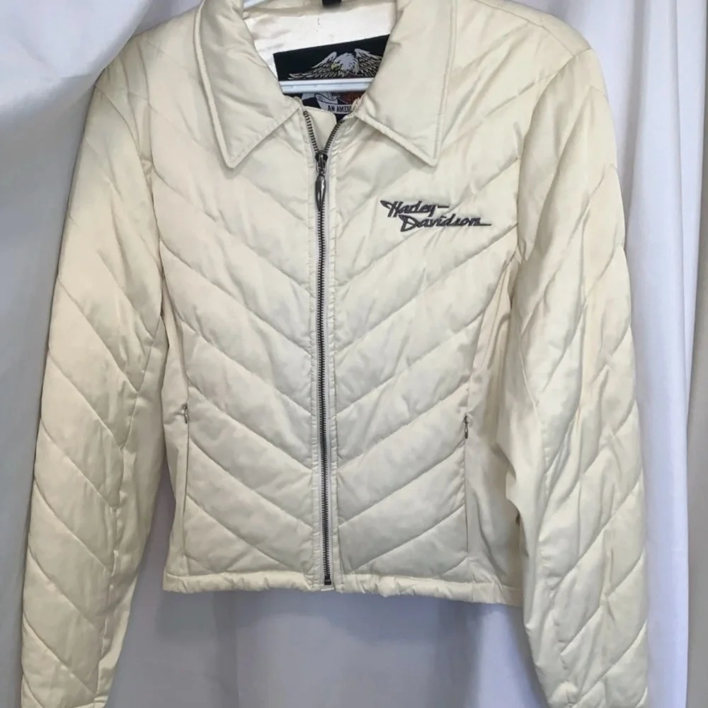Harley-Davidson Women's Off-White Quilted Puffer Jacket - Picture 1 of 8